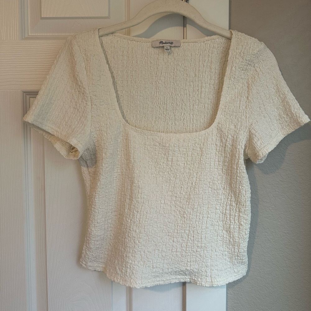 Women's Cream Textured Top